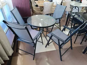 Outdoor Patio Table & Folding Chairs-Set