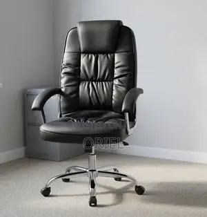 Office Chair : Black Leather Executive Work Chair
