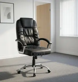 Office Chair : Black Leather Executive Work Chair