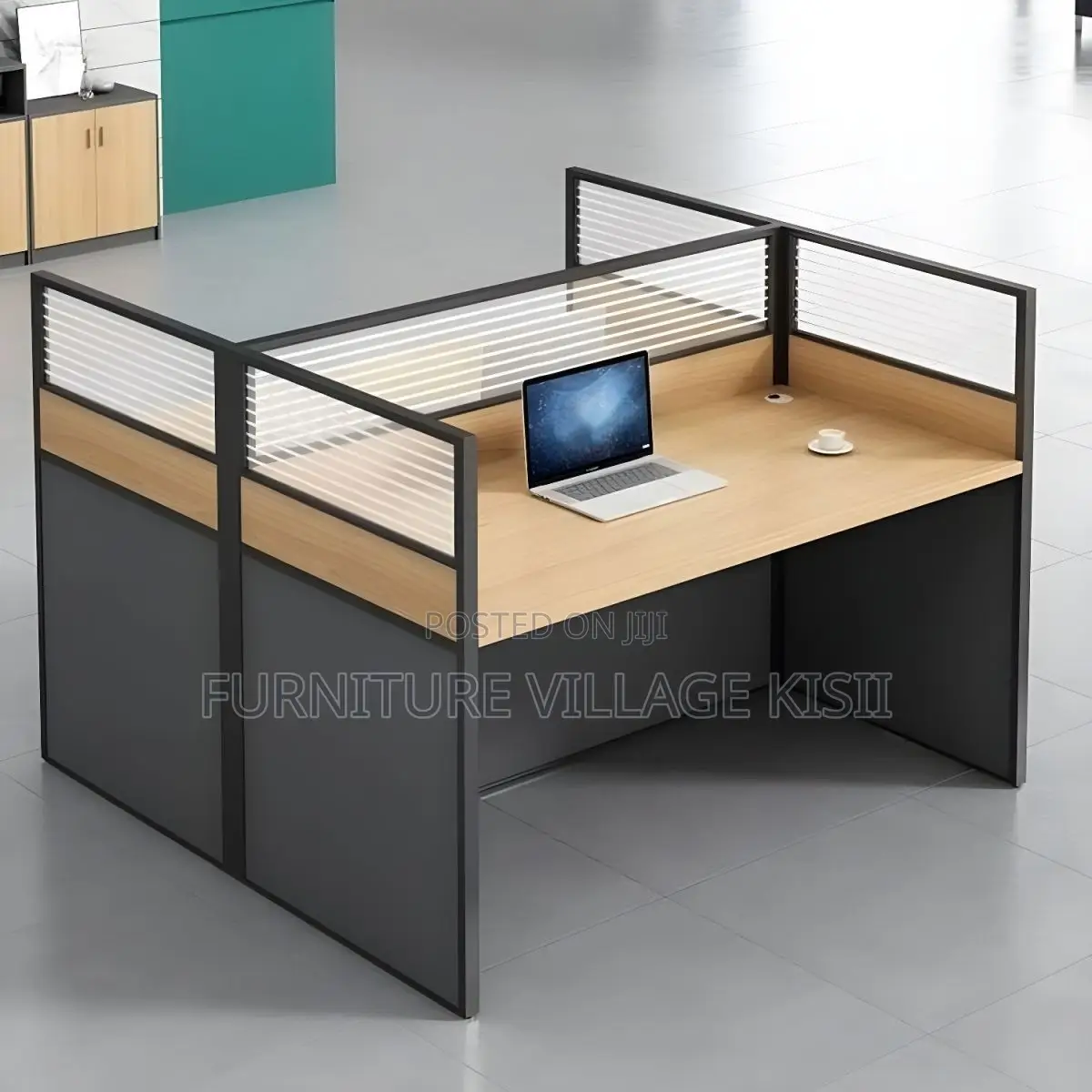 2-Person Brown Modular Workstation