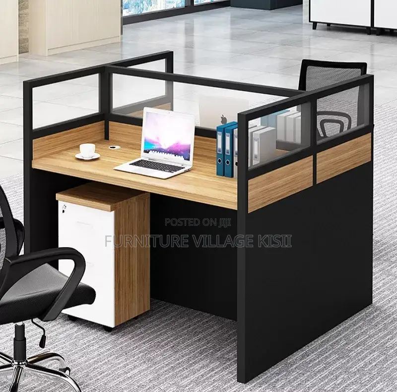 2-Person Brown Modular Workstation