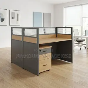 2-Person Brown Modular Workstation