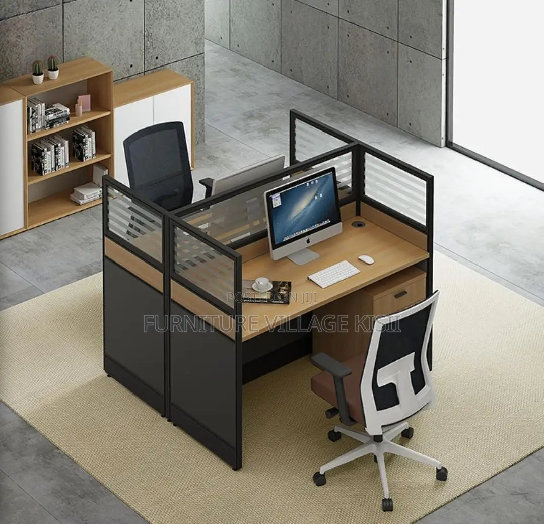 2-Person Brown Modular Workstation