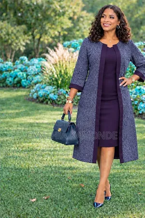 2 Piece Dress Plus Long Coat
