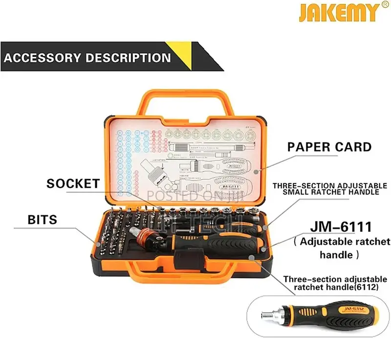 JAKEMY 69 in 1 Ratchet Screwdriver Set Magnetic Electronics Repair Kit
