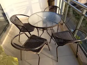 Brown Outdoor Set - Stackable Chairs