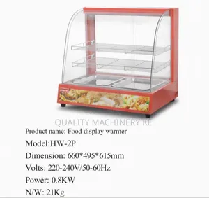 Transparent Glass Panels Digital Food Display Warmer
