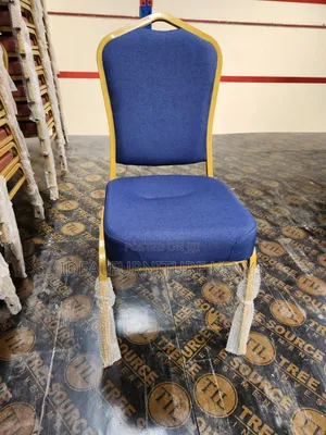 Banquet Chair - Navy Blue With Gold Frame / Conference & Church Chair