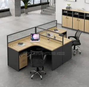 Curved Modular Workstation for 2 Persons