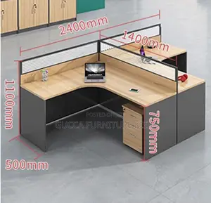 Curved Modular Workstation for 2 Persons