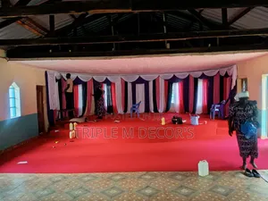 Red Pulpit Carpets Floor Wall to Wall Rugs Installation