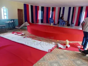 Red Pulpit Carpets Floor Wall to Wall Rugs Installation