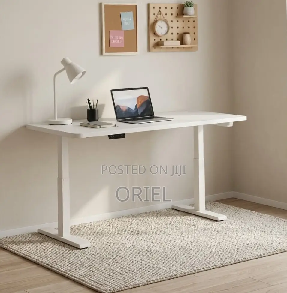 Electric Standing Office Desk : 1400MM White Adjustable Desk