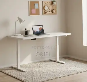 Electric Standing Office Desk : 1400MM White Adjustable Desk