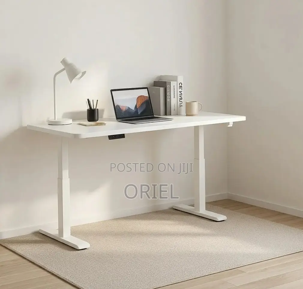 Electric Standing Office Desk : 1400MM White Adjustable Desk