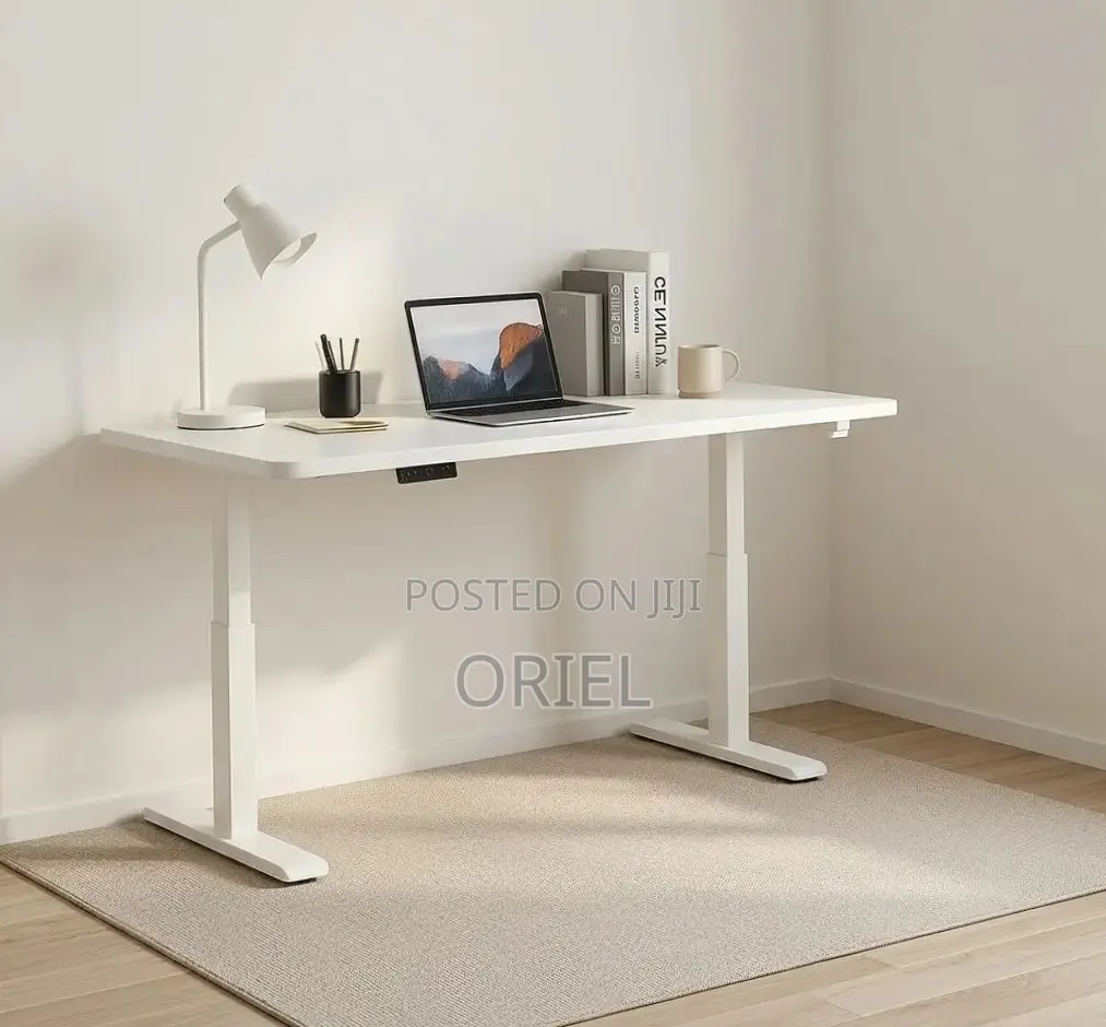 Electric Standing Office Desk : 1400MM White Adjustable Desk