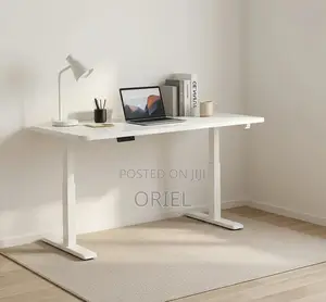 Electric Standing Office Desk : 1400MM White Adjustable Desk