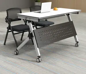 Ergonomic Fold Conference Table With Lockable Wheels