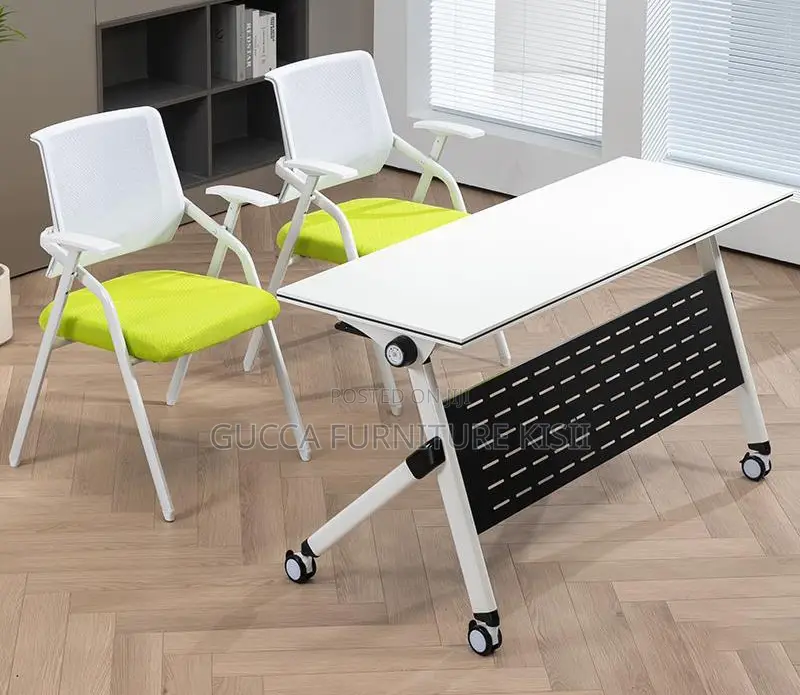 Ergonomic Fold Conference Table With Lockable Wheels