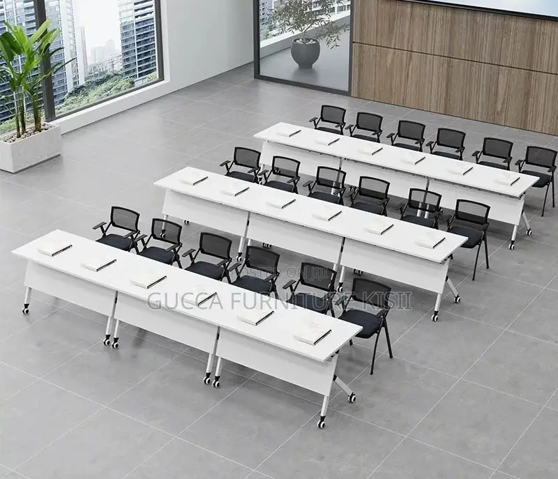 Ergonomic Fold Conference Table With Lockable Wheels
