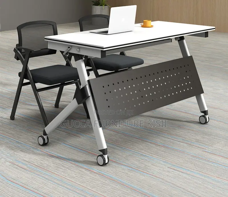 Ergonomic Fold Conference Table With Lockable Wheels