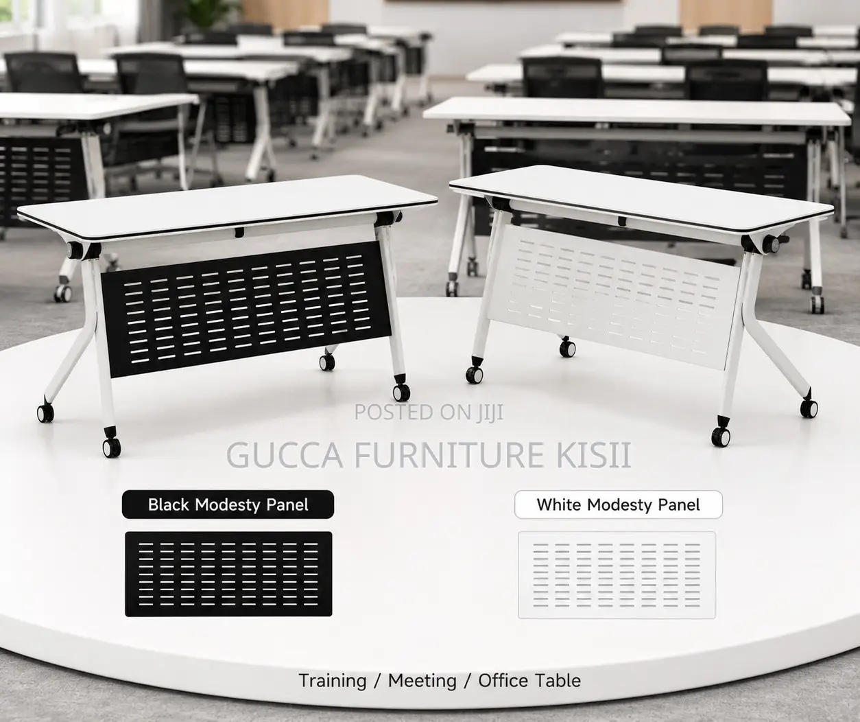 Ergonomic Fold Conference Table With Lockable Wheels