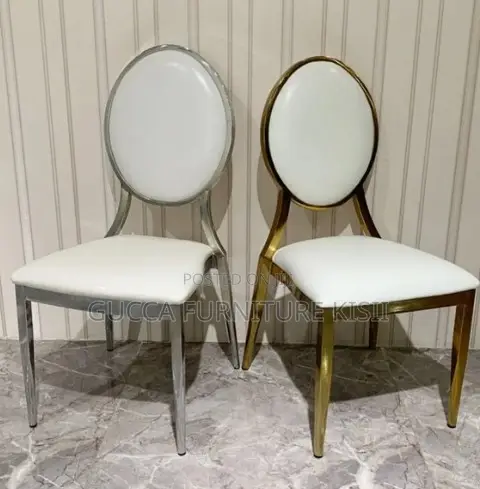Round Back Faux Leather Dining Stackable Chair