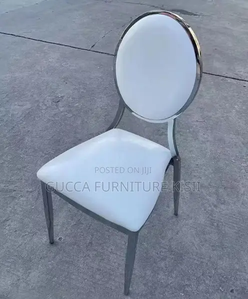 Round Back Faux Leather Dining Stackable Chair