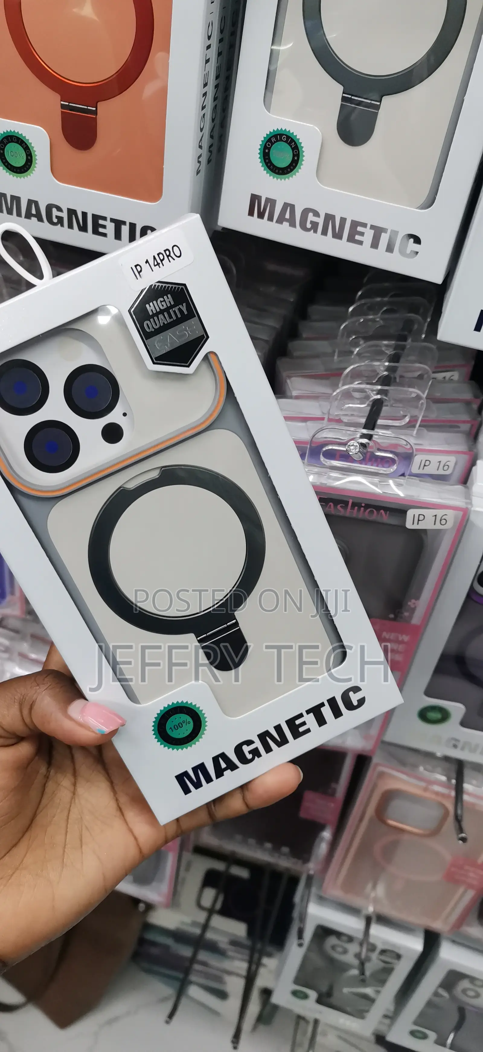 Off-White or Translucent Magnetic Case for an iPhone 14 Pro A