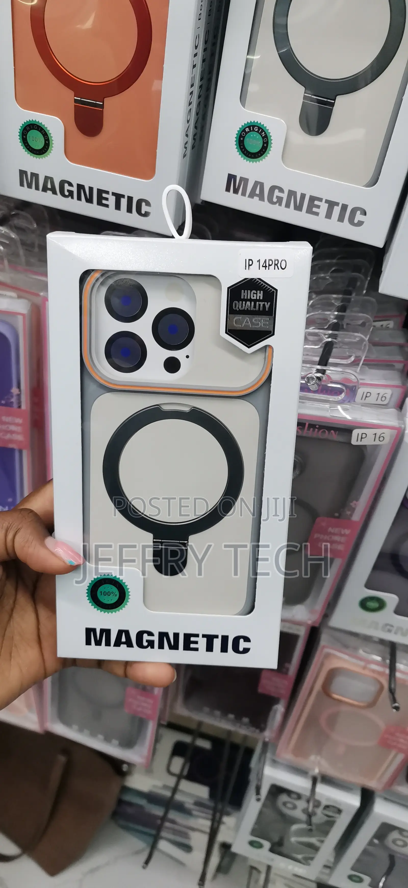 Off-White or Translucent Magnetic Case for an iPhone 14 Pro A