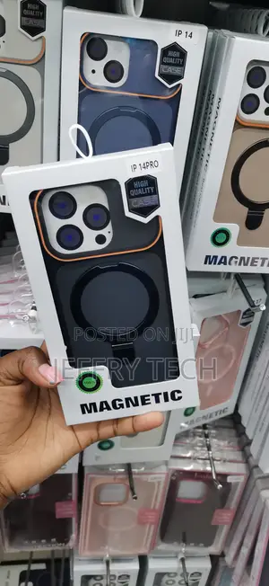 Magnetic for iPhone 14 Pro That a Built-in Ring and a Stylish Orange