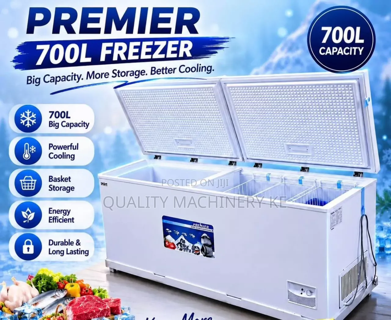 Spacious Internal Storage Premier 700L Freezer