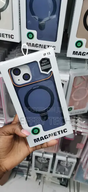 Blue, Magnetic Case Packaged in a White Box With the Label "IP 15"