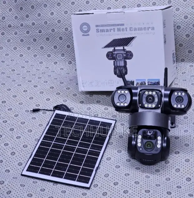 3 Lens Screen 4G Solar Camera 360° Outdoor Wireless Solar CCTV Camera