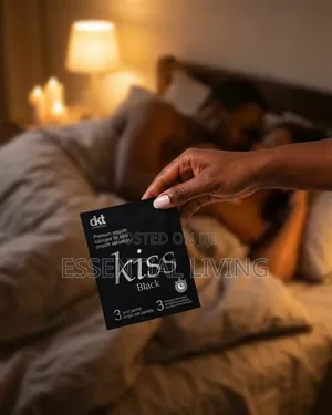 Kiss Black Premium Smooth Lubricated Condoms - 72s