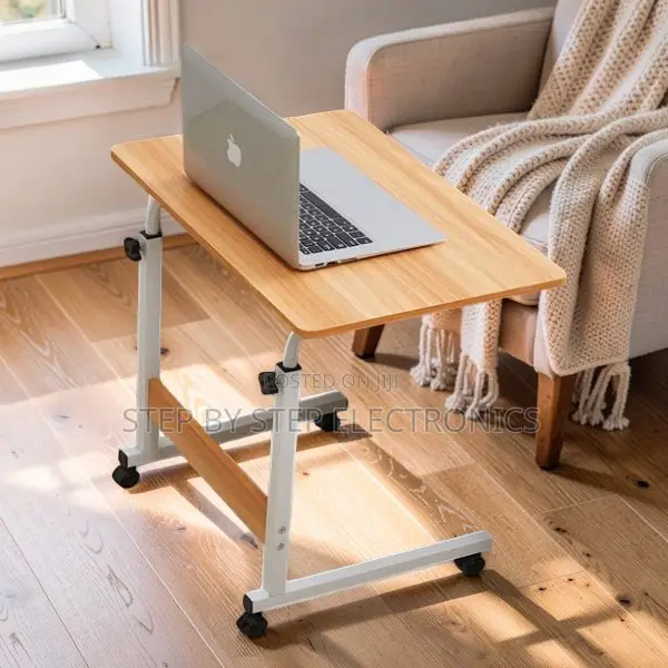 Portable Overbed Laptop Table With Adjustable Height and Wheels