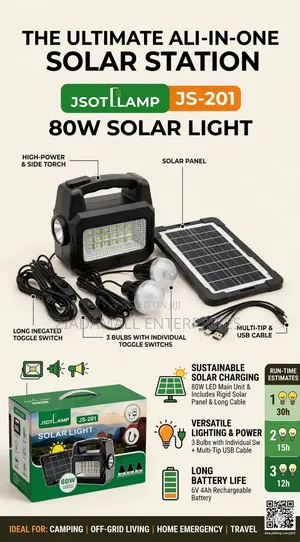 Solar Lighting System Kit With 3 Bulbs. *Sks