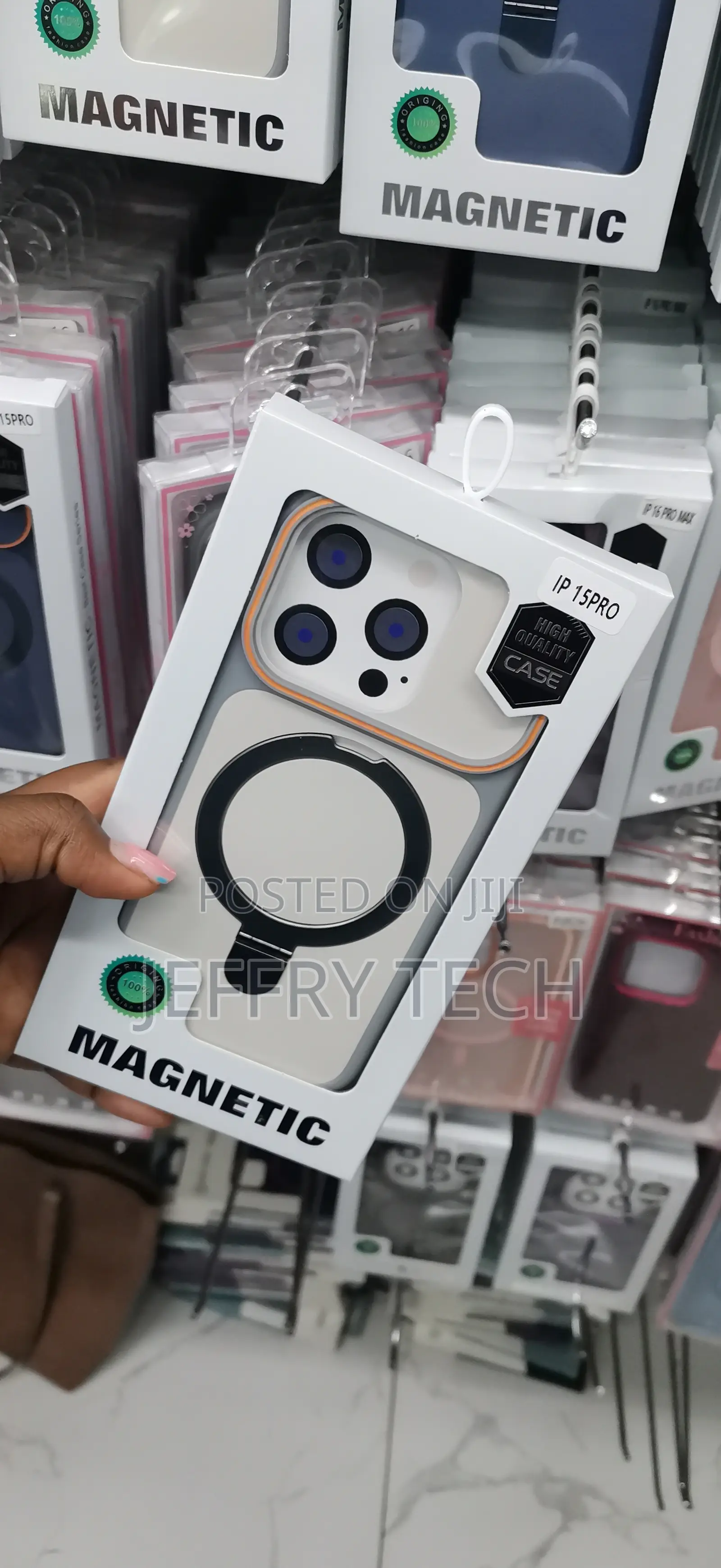 iPhone 15 Pro Magnetic Case Stands Out With a Orange Accent Ring