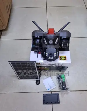 Triple Lens Solar PTZ Outdoor Camera With Auto Track V380 App Monitori