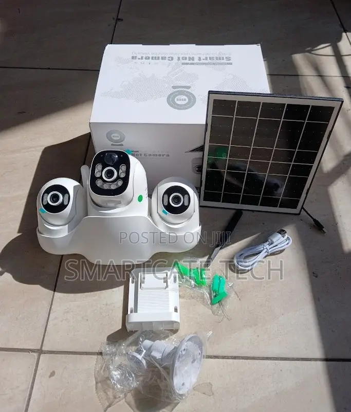 V380 Pro Triple Lens 3-Screen Solar WiFi PTZ Camera
