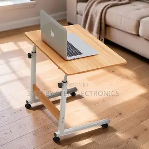Mobile Overbed Desk Table With Wheels for Laptop, Work, or Study