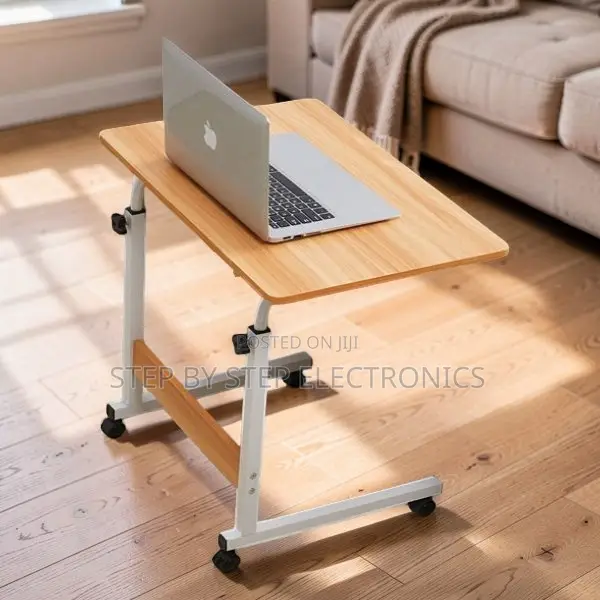 Mobile Overbed Desk Table With Wheels for Laptop, Work, or Study