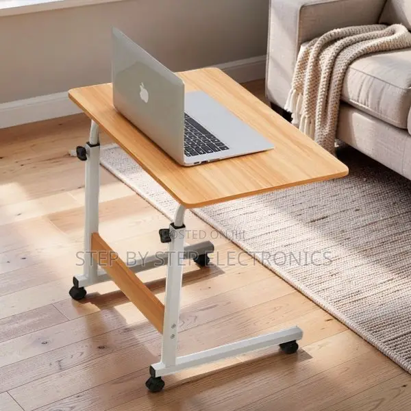 Mobile Overbed Desk Table With Wheels for Laptop, Work, or Study