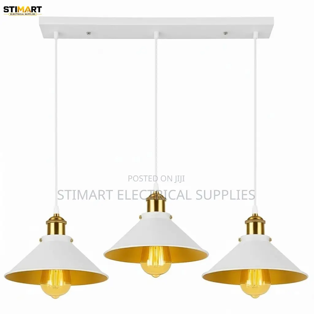 Modern White and Gold 3-Light Linear Pendant