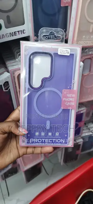 Purple Translucent Frosted Case for Samsung Galaxy S23 Ultra.