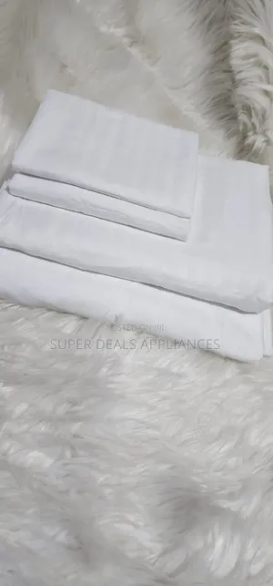 4 PCS White Stripped Bedsheet Now Available at Our Shops