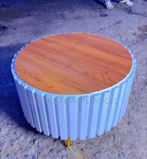 Modern White Brown Round Coffee Table