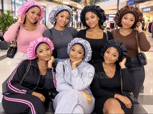 Grey/Black/Pink Hair Bonnets