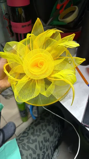 Mustard Yellow Big Fascinators 