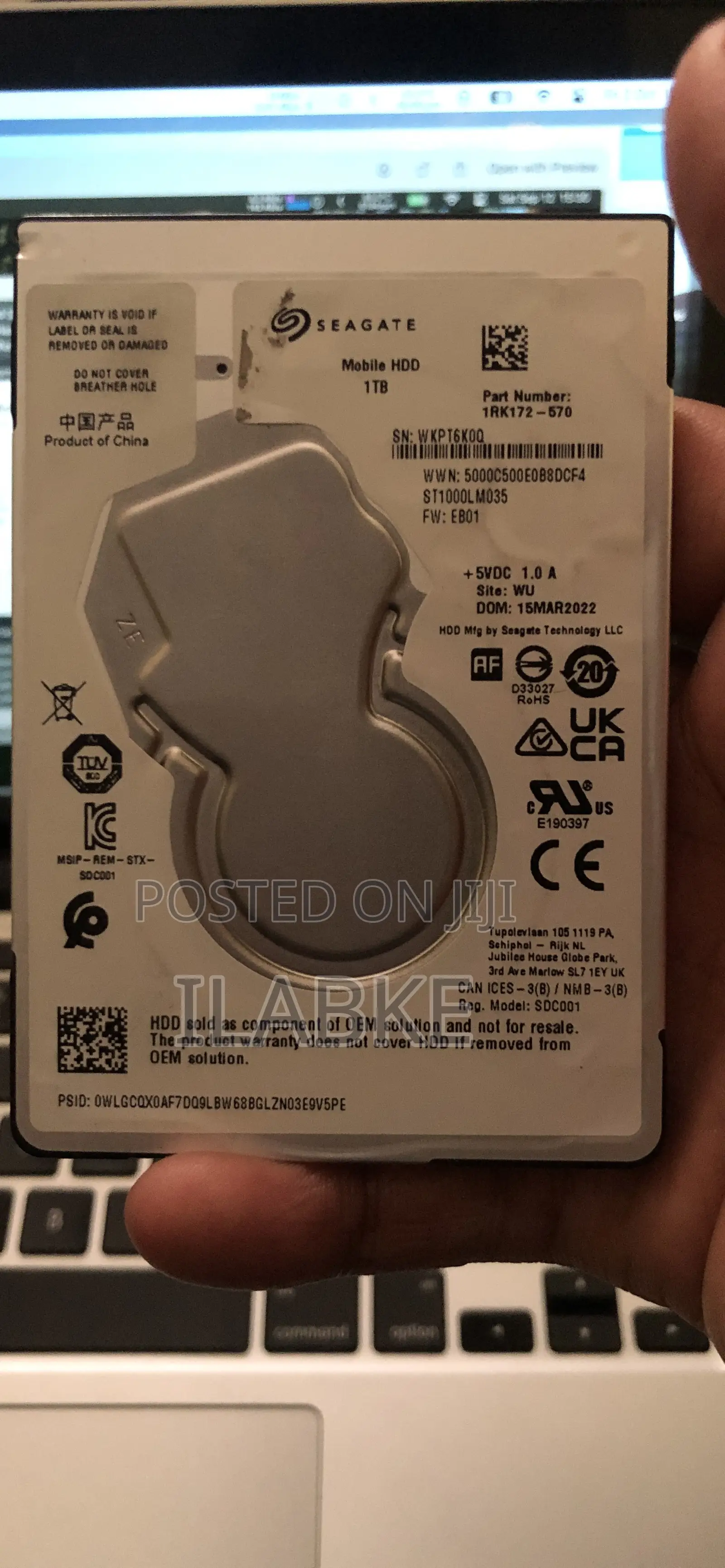 Seagate 1TB Hard Drive - 100% Health (Clean & Tested)